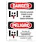 Signmission OSHA, Crush Hazard Stand Clear Of Door Bilingual, 10in X 7in Rigid Plastic, 7" W, 10" L, Spanish OS-DS-P-710-VS-1820 - alternate 1